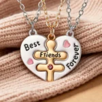 Best Friends Forever BFF Necklaces-3 Piece Split Heart Pendant