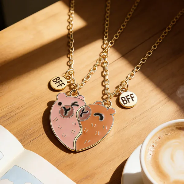 Magnetic Heart BFF Necklace 2Pcs Matching Friendship Jewelry