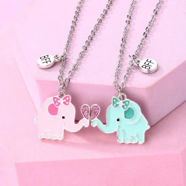 Magnetic Elephant BFF Necklaces - 2 Best Friend Necklaces