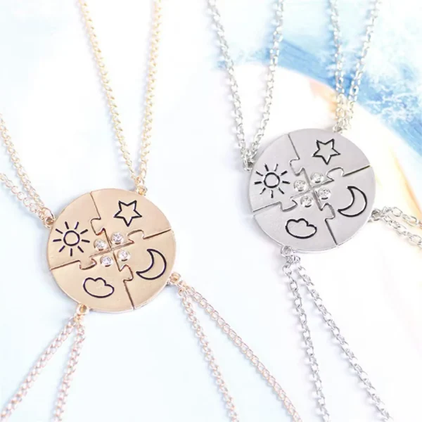 Celestial BFF Puzzle Necklaces-4Pcs Best Friends Gift
