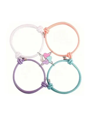 Magnetic BFF Heart Bracelets For 4 Best Friend