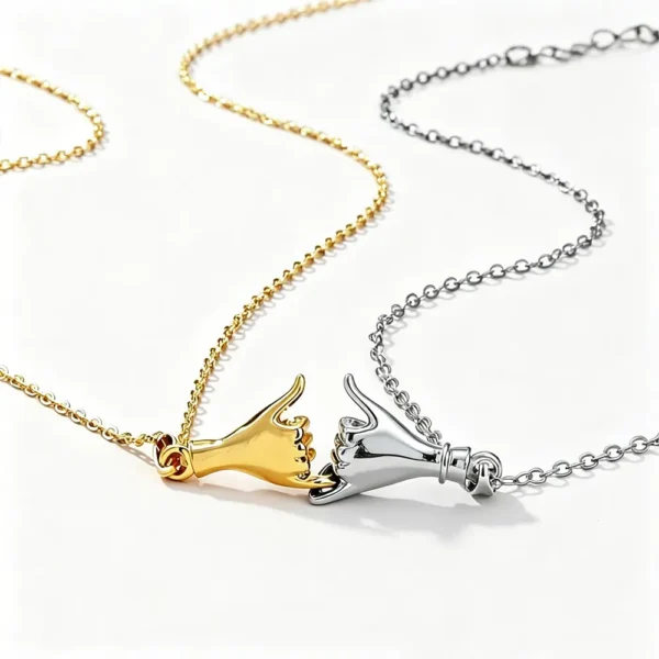 Hand Gesture BFF Necklaces - 2PCS Matching Promise Jewelry