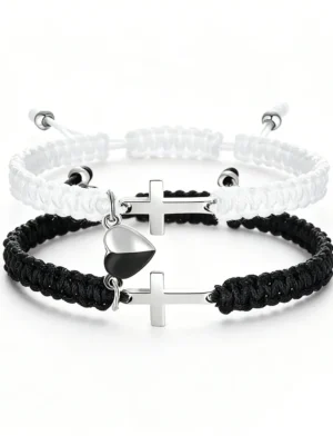 Magnetic Heart Cross Bracelet for Best Friend