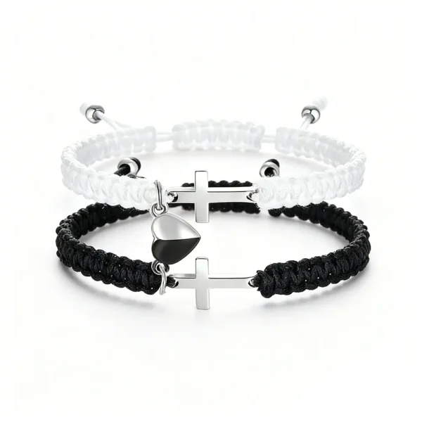 Magnetic Heart Cross Bracelet
