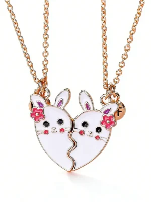 Bunny Matching BFF Necklaces Set Best Friend Gift