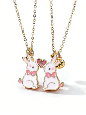 Magnetic BFF Rabbit Necklaces Matching Friendship Jewelry
