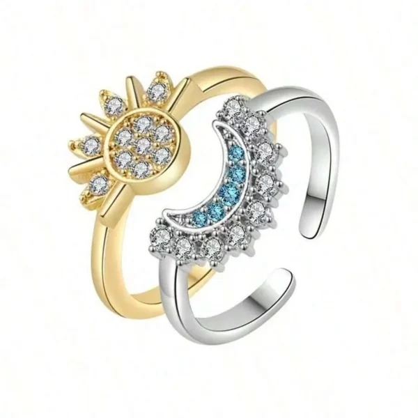 Sun And Moon Couple Rings