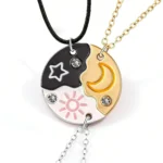 Sun Moon Star BFF Matching Necklaces-3 Best Friends