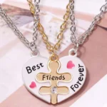 Best Friends Forever BFF Necklaces-3 Piece Split Heart Pendant