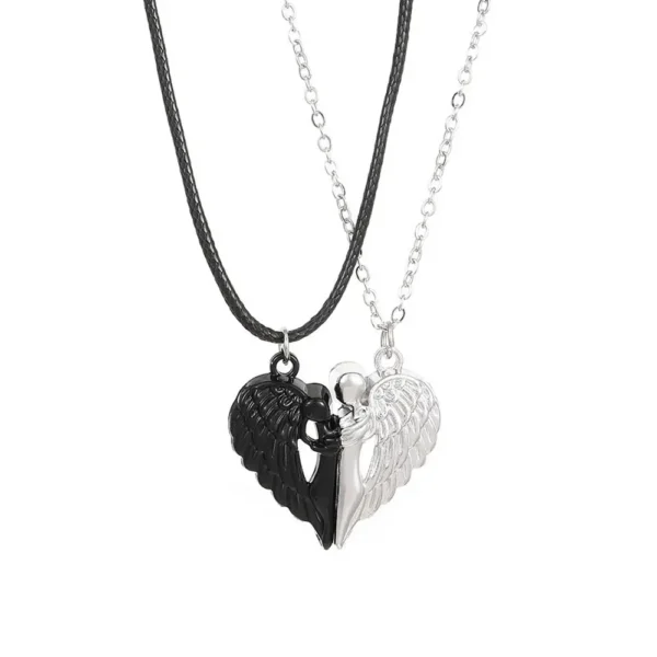 Angel Wing Heart BFF Necklaces for 2 Best Friends