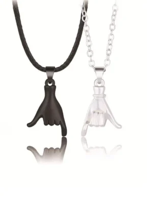 Hand Gesture BFF Necklaces - 2PCS Matching Promise Jewelry