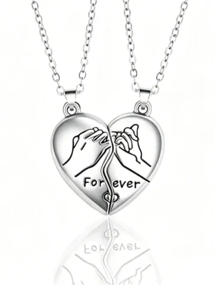 Forever BFF Matching Necklaces Best Friend Pendant Gift 2PCS