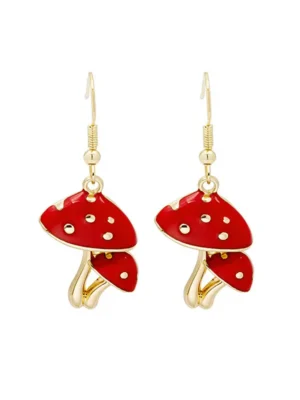 Mushroom Earrings-Cute Dangle Hypoallergenic Jewelry