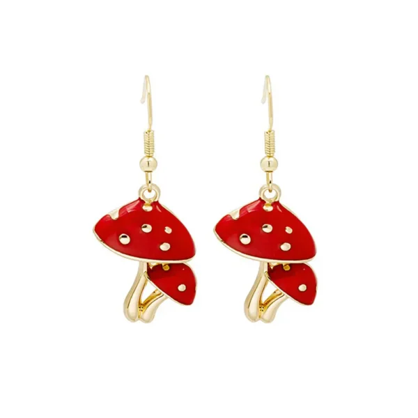 Mushroom Earrings-Cute Dangle Hypoallergenic Jewelry