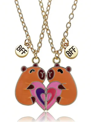 Magnetic Heart BFF Necklace 2Pcs Matching Friendship Jewelry