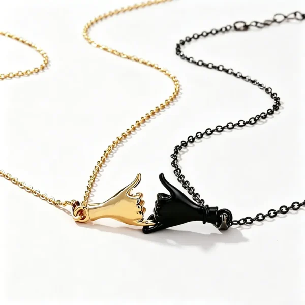 Hand Gesture BFF Necklaces - 2PCS Matching Promise Jewelry
