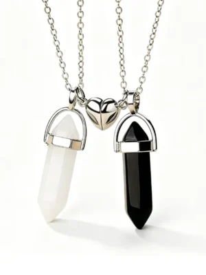 Magnetic Crystal Couple Necklaces for 2 Best Friend Gift