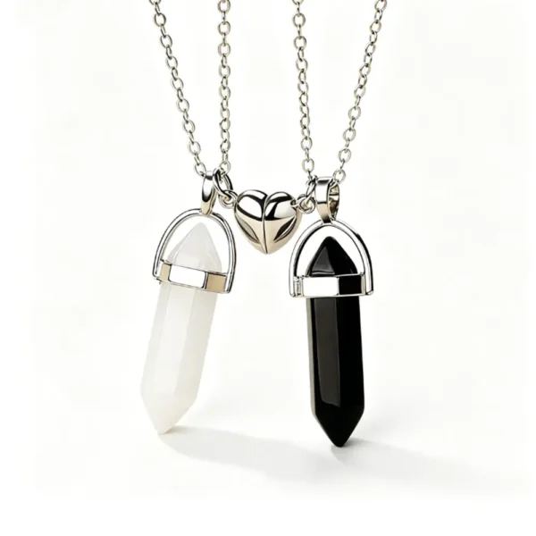 Magnetic Crystal Couple Necklaces for 2 Best Friend Gift