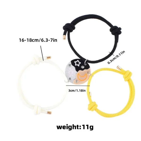 Sun Moon Star Bracelets for 3 Best Friend