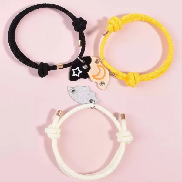Sun Moon Star Bracelets for 3 Best Friend