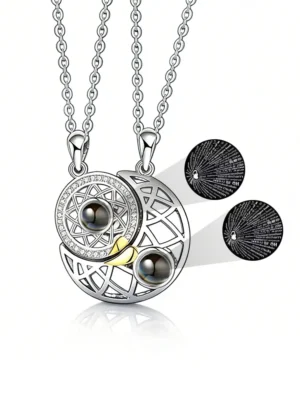 100 Languages I Love You -2PCS Sun Moon BFF Necklaces