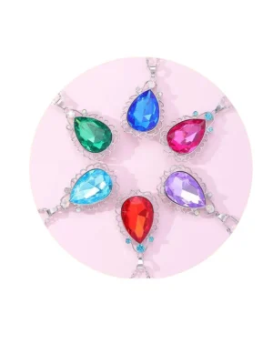 Teardrop Crystal Pendant Necklace for 6 Best Friends