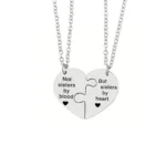 Sisters By Heart Necklace,BFF Puzzle Heart Pendant 2Pcs