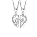 Hand In Hand Heart Necklaces Sister Friend BFF Pendant