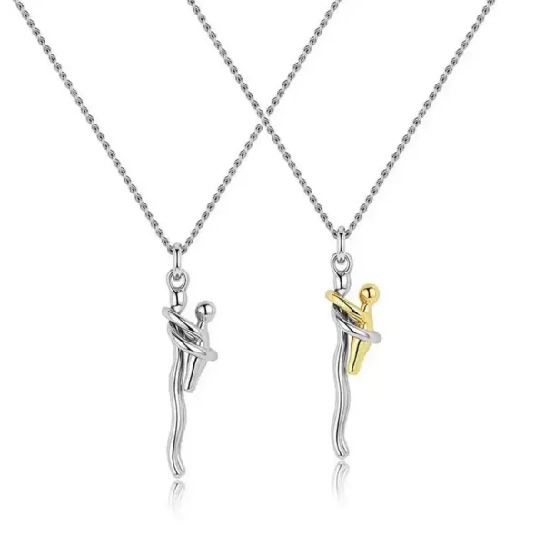 Mother Daughter Hugging Pendant Necklace, Family Love Jewelry