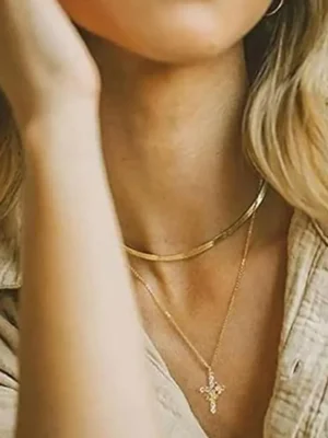 Cross Rotated Crown Necklace