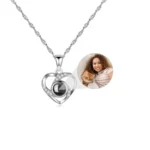 Custom Photo Projection Necklace, Heart Pendant