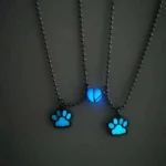 Glow-in-the-Dark Paw & Heart BFF Necklaces for 2 Friendship