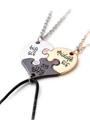Sister Puzzle Necklaces - Big Middle Little Sis Jewelry