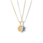 Sun Moon Magnetic Necklace Matching Zircon BFF Jewelry