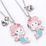 Mermaid BFF Magnetic Necklaces for 2 Best Friend