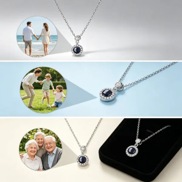 Projection Photo Necklace,Custom Picture Pendant
