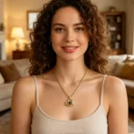 Custom Photo Projection Necklace - Personalized heart pendant (Gold)