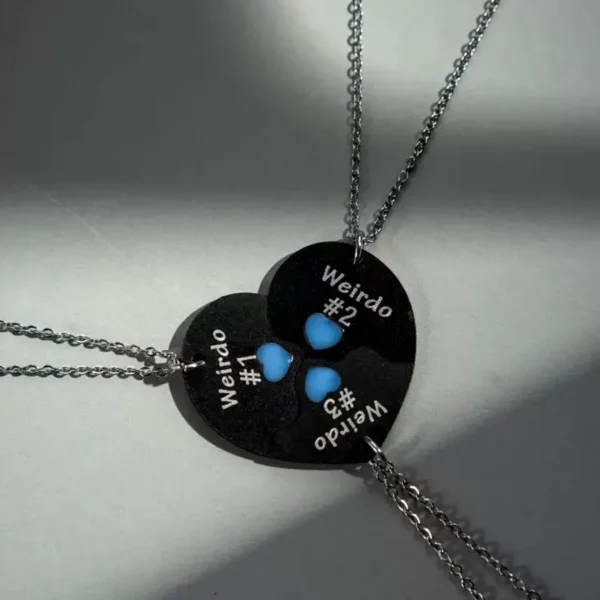 BFF Forever Puzzle Heart Necklaces for 3 Friendship