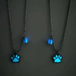 Glow-in-the-Dark Paw & Heart BFF Necklaces for 2 Friendship