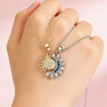 Sun Moon Magnetic Necklace Matching Zircon BFF Jewelry