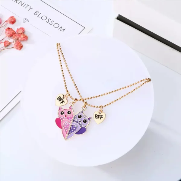 BFF Owl Necklace,Friendship Pendant,Best Friend Jewelry