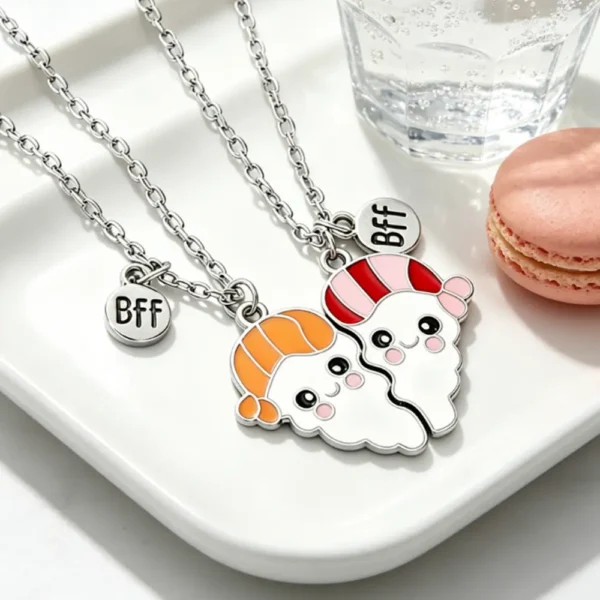 Cute Cartoon Magnetic Necklaces for 2 Best Friend