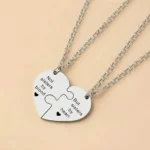 Sisters By Heart Necklace,BFF Puzzle Heart Pendant 2Pcs