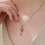 Mother Daughter Hugging Pendant Necklace, Family Love Jewelry