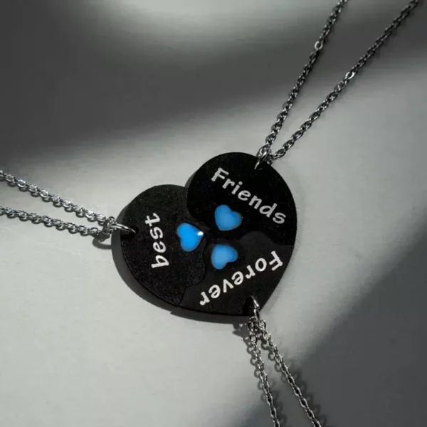 BFF Forever Puzzle Heart Necklaces for 3 Friendship