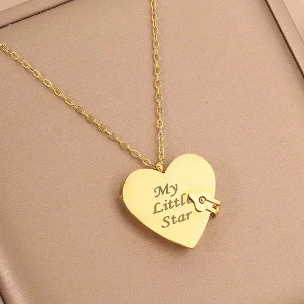 Engraved Heart Locket Necklace, Inspirational Quote Jewelry