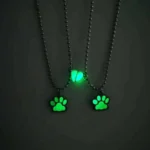 Glow-in-the-Dark Paw & Heart BFF Necklaces for 2 Friendship