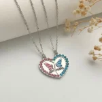 Butterfly Split Heart BFF Necklace for 2 Best Friend
