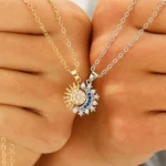Sun Moon Magnetic Necklace Matching Zircon BFF Jewelry