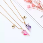 BFF Owl Necklace,Friendship Pendant,Best Friend Jewelry